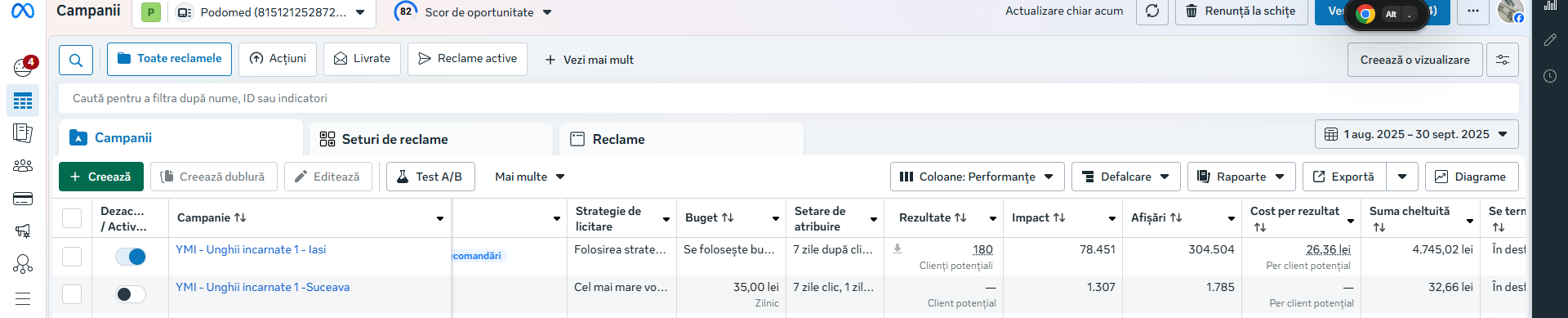 Rezultat campanie Meta Ads 4